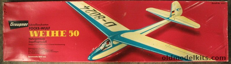 Graupner Focke-Wulf Weihe 50 - 70 inch Wingspan RC Glider, 4207 plastic model kit